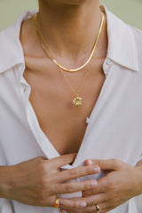 Snake chain necklace gold plated (36cm)