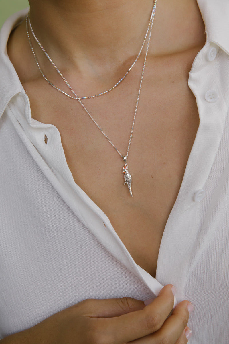 Small bar necklace silver (36cm)