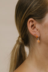 Flower enamel earring silver