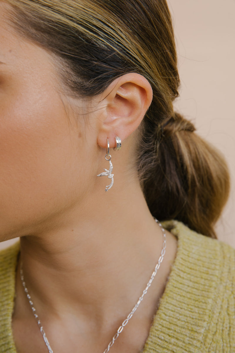 Bali bird earring silver