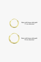 Basic wild hoop solid gold 14k (13mm)