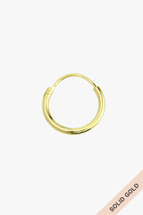 Basic wild hoop solid gold 14k (13mm)