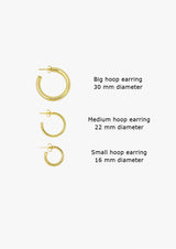 Medium hoop earring gold plated (22mm)
