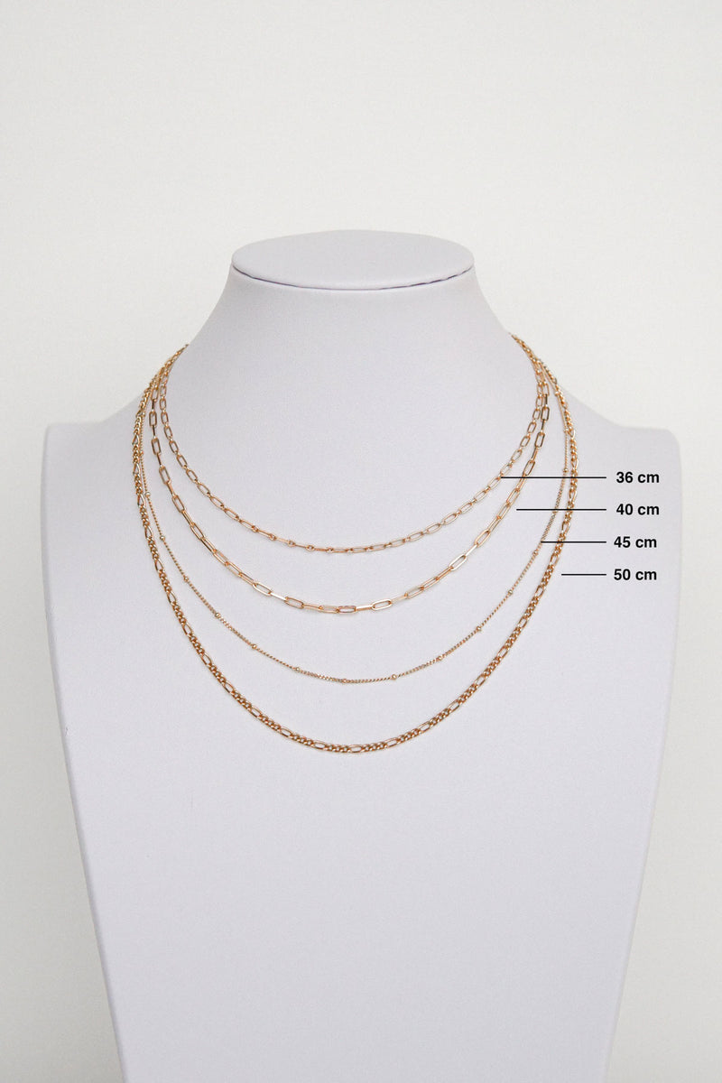 Stud chain necklace gold plated (45cm & 55cm)