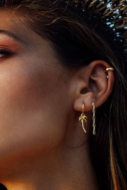 Palm tree earring gold plated