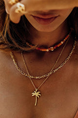 Palm tree necklace gold plated