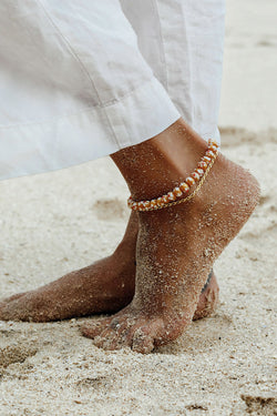 Oval chain anklet gold plated