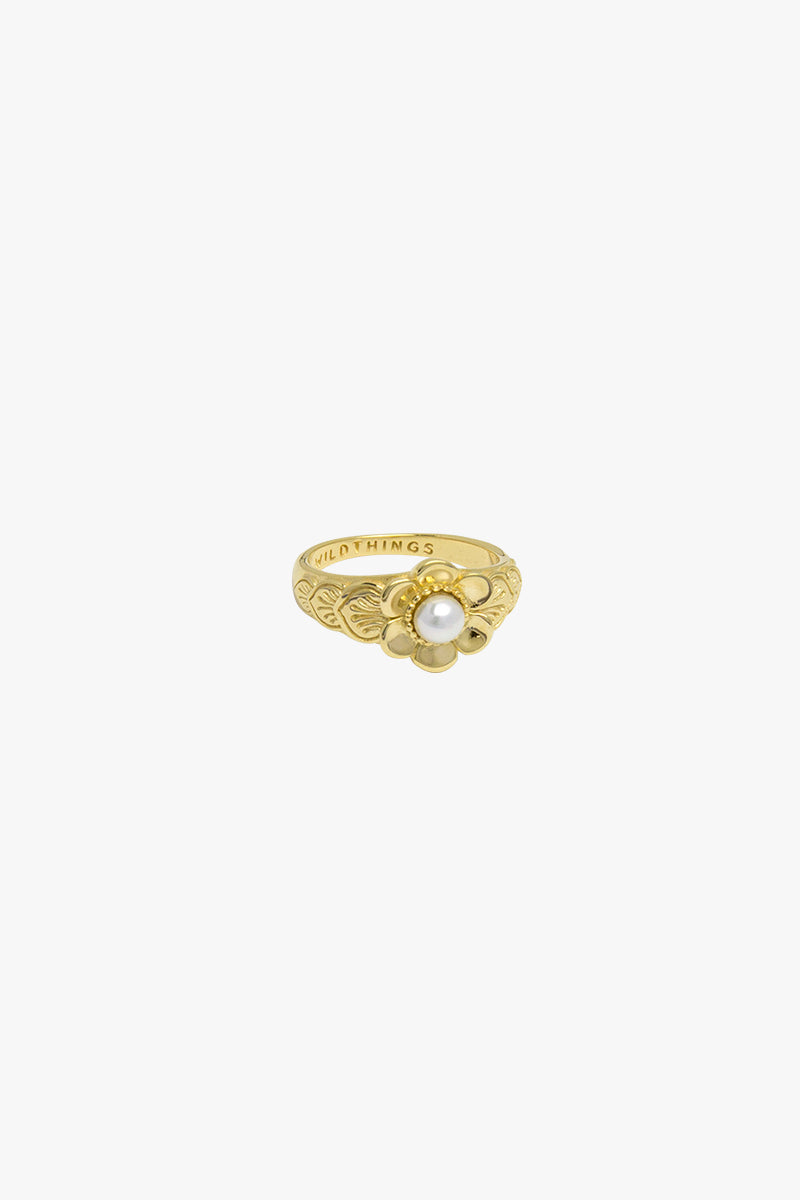 Fleur pinky ring gold plated
