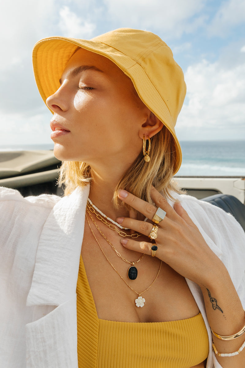 Round gold plated necklace (40cm & 50cm)