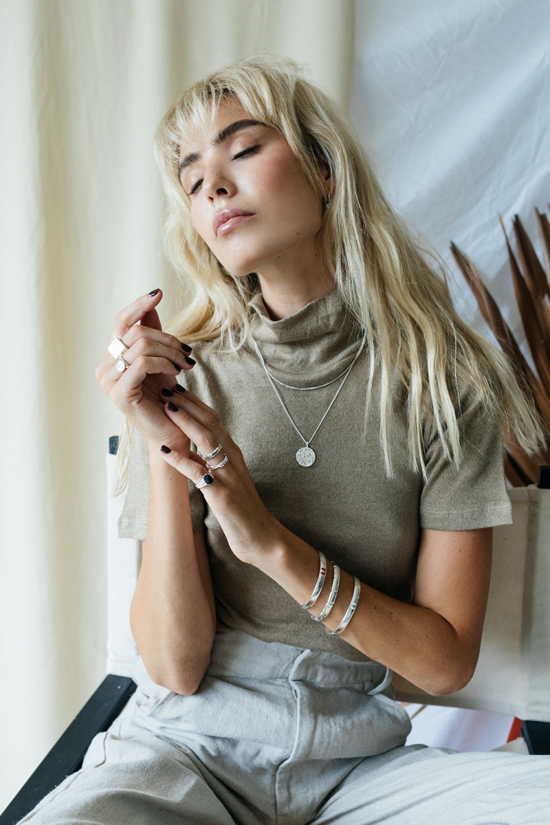 Curb chain necklace silver (45cm or 55cm)