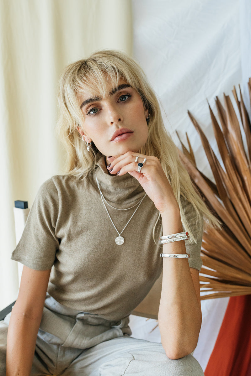 Curb chain necklace silver (45cm or 55cm)