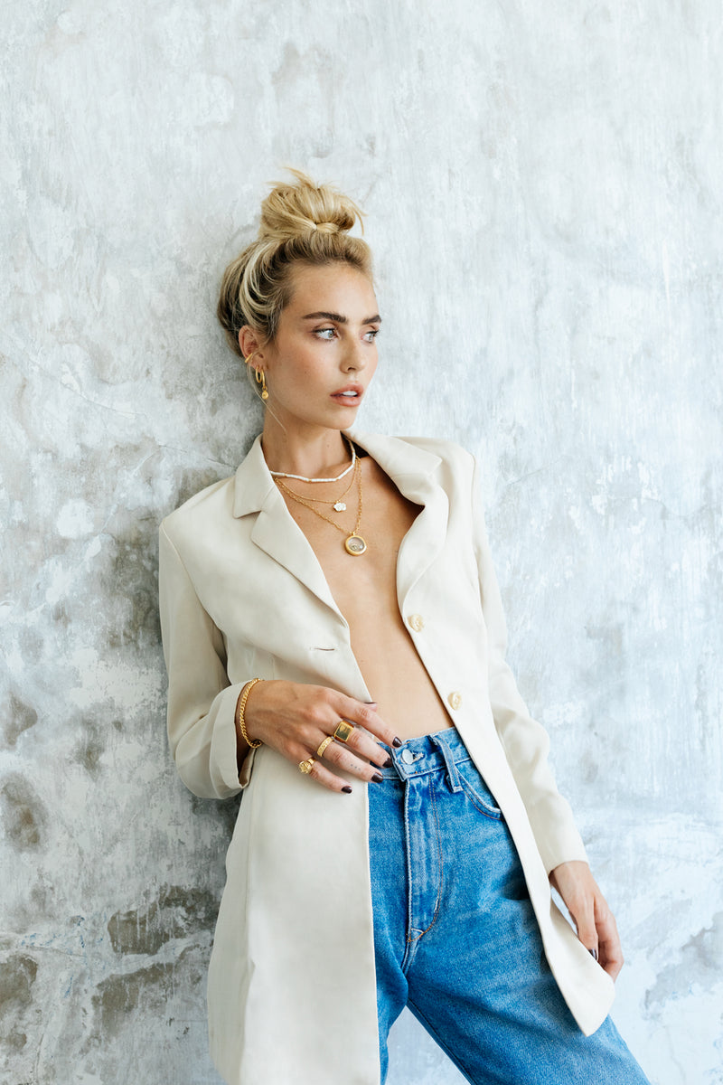 Round gold plated necklace (40cm & 50cm)