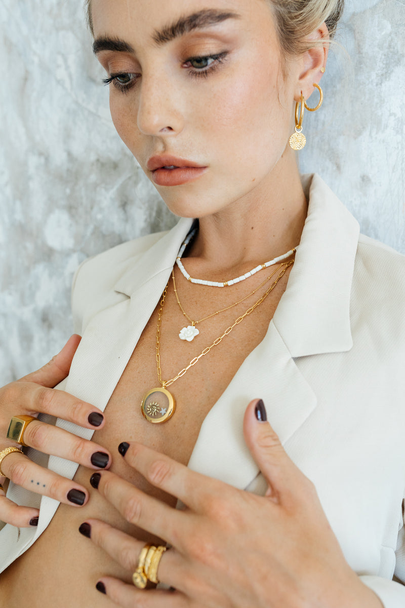 Round gold plated necklace (40cm & 50cm)