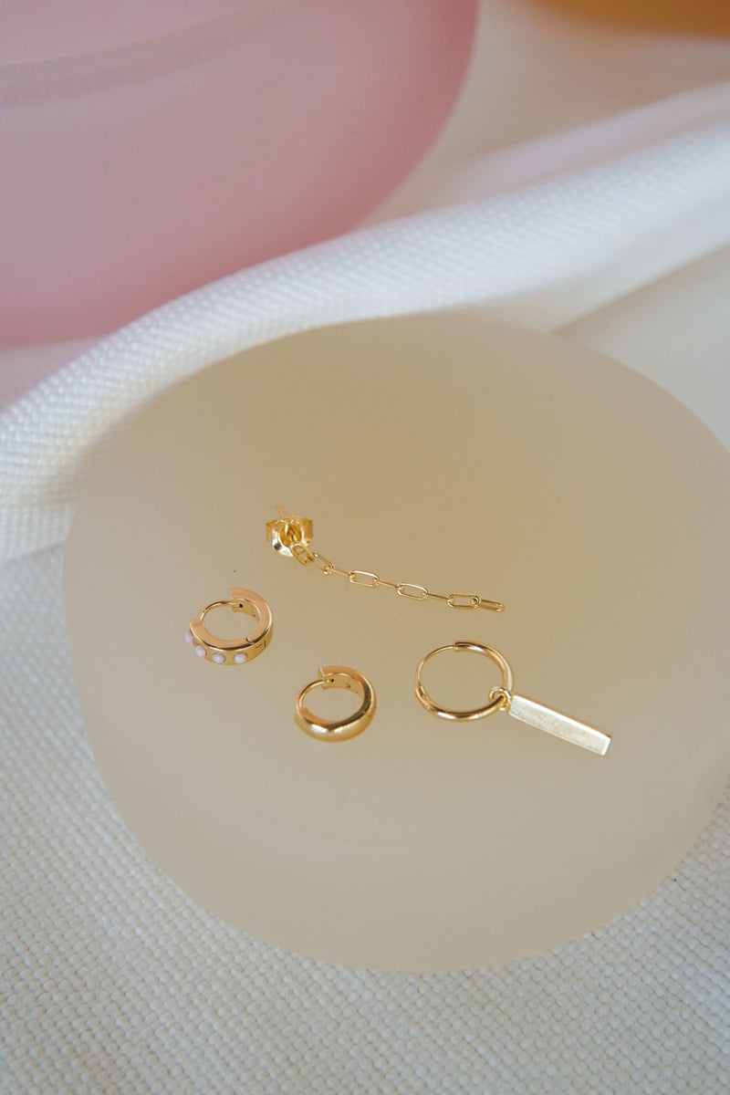 Classic bar earring gold plated