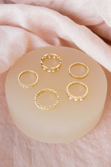 Dots n stripes ring gold plated